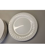 Set Of 5 Gibson 7 3/4&quot; Plate Aria White Scallop Swirl Salad Dish Dessert... - $18.90