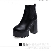 Botas Mujer Fashion Women Boots Square Heel Platforms Zapatos Mujer PU Leather T - £38.36 GBP
