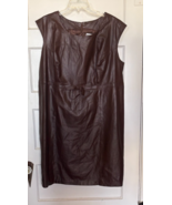 Jessica London Chocolate Brown Leather Dress Size 16 - €55,77 EUR