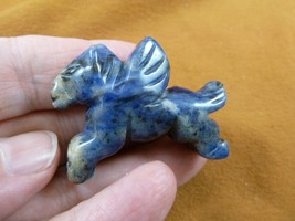 (Y-PEG-RU-571) blue wild PEGASUS flying gemstone winged horse Figurine c... - $263.54 MXN