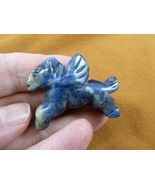 (Y-PEG-RU-571) blue wild PEGASUS flying gemstone winged horse Figurine c... - $19.20 CAD