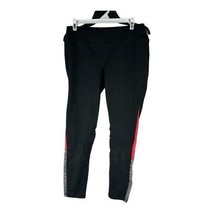 Tangerine Ladies Medium Black Athletic Leggings With Red &amp; Gray Striped ... - $18.50