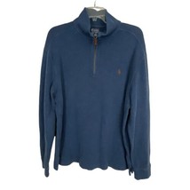 Polo Ralph Lauren Mens Sweater Size L Large Blue Long Sleeve Quarter Zip... - £18.91 GBP