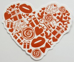 Love Lips Heart Cupid Making up Heart Shape Sticker Decal Love Embellish... - $2.30