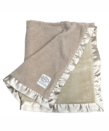 Little Giraffe Baby Blanket Tan Beige Satin Trim Edge Lovey 35&quot; x 29&quot; USA - $917.28 MXN