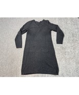 J Jill Dress Women Medium Gray Sweater Knit Silk Blend Pockets Long Slee... - $24.74