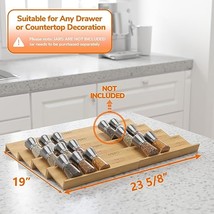 Bamboo Spice Drawer Organizer With Non-Slip Mat,4 Tier - 2 Set Jar Spice Rack Tr - $64.99