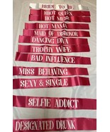 Bachelorette Party Sash Set (12 pcs) - Pink w/ White Bride to Be Sash - ... - $17.82