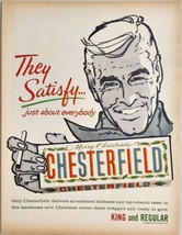 1960 Print Ad Chesterfield Cigarettes King, Regular Carton &amp; Smiling Man Smoking - £13.65 GBP