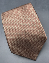 VTG Umberto Frasi Brown Geometric Handmade Tie Polyester 59&quot; Long 4&quot; Wide - £7.30 GBP