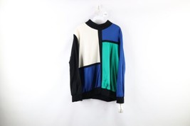 NOS Vintage 90s Streetwear Womens Size XL Color Block Mock Neck Sweatshi... - £46.40 GBP