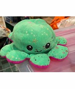 Tee Turtle Reversible Octopus 7.5&quot; Flip Plush Green/Red *Pre-Owned/No Ta... - $17.76 CAD