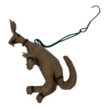 Vintage Handmade Felt Kangaroo With Baby Joey Christmas Tree Ornament Boho  - £14.93 GBP