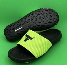 Under Armour Mena Project Rock Size 10 Slides Black Green Michelin Fat Tire - £31.49 GBP