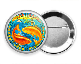 Pisces Zodiac Horoscope Astrology Sign Symbol Art Pin Pinback Button Gift Idea - £9.81 GBP+