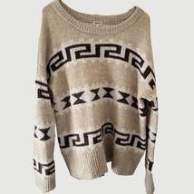 a.n.a. A New Approach Beige Aztec Print Long Sleeve Sweater - $12.60