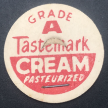 Vintage Tastemark Dairy Milk Bottle Cap 1 1/16&quot; Maverick -- Cream Grade A - £7.46 GBP