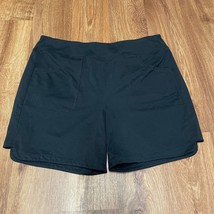 Lands End Womens Solid Black Stretchy Casual Shorts Pockets Plus Size 18/XL - £20.25 GBP