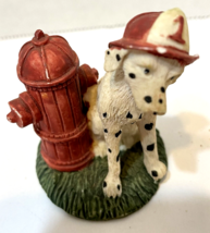 Vintage Firefighter Dalmatian Dog Resin Figurine 2 x 1.75 inches - £9.41 GBP