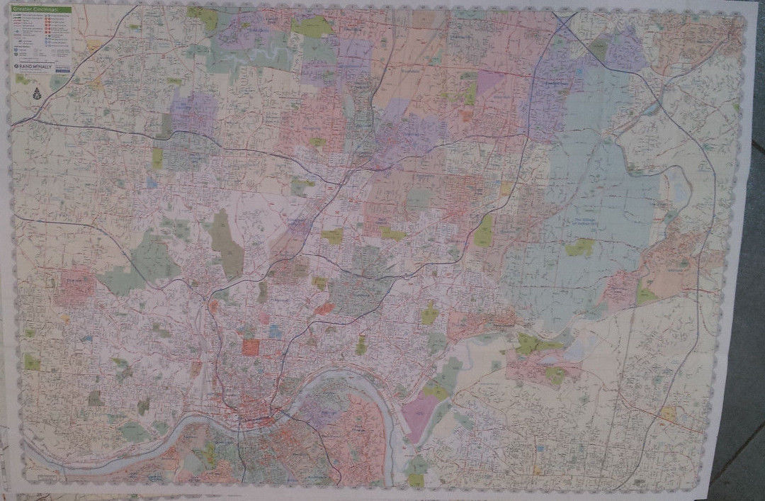 Greater Cincinnati OH Laminated Wall Map (R) - $46.53