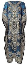 Frauen Maxi Kaftan Polyester Kleid Strandurlaub Freie Größe Nachtkleid... - £6.29 GBP