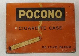 Vintage Pocono Cigarette Case Tobacco Tin - Roll Your Own De Luxe Blend ... - $29.50
