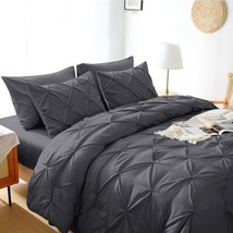 Jollyvogue Queen Comforter Set 7 Pieces - Bed In A Bag Queen For All, Dark Grey - £32.12 GBP