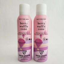 Set of 2 Berry Waffle Cone Cleansing Body Mousse Bath &amp; Body Works Full ... - $23.95