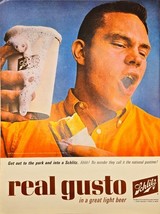 SCHLITZ - Real Gusto in a great light beer - 1964 Vintage Print Ad - $264.33 MXN