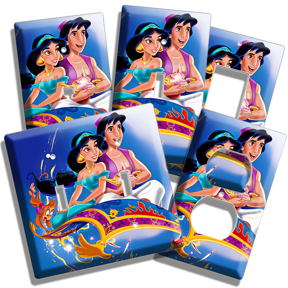ALADDIN PRINCESS JASMINE MAGIC CARPET GENIE ABU JAFAR LIGHT SWITCH OUTLET PLATES