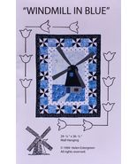 Windmill in Blue Dutch Windmill Wall-hanging Quilt Pattern M204.01 - $8.99