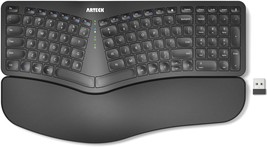 Arteck Split Ergonomic Keyboard With Cushioned Wrist And Palm Rest, 2.4G... - £55.02 GBP