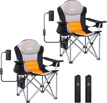 Nice C Outdoor Heated Chair, Heated Camping Chair, Folding Chair, Beach, 2 Pack - £157.83 GBP