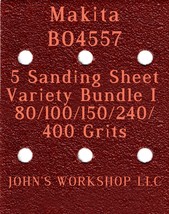 Makita BO4557 - 80/100/150/240/400 Grits - 5 Sandpaper Variety Bundle I - £3.90 GBP