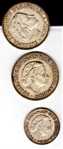 Nederland Coins - ( lot of 3 coins) 1960, 1961 &amp; 1954 , 1 - 1G, &amp; 2- 1.5 G coins - £4.39 GBP