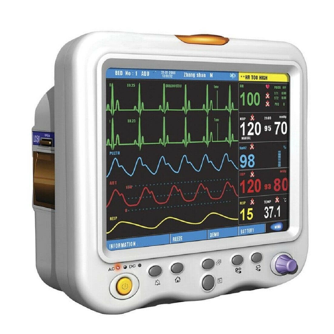 DM -15 Multi-Parameter Patient Monitor 15 Inches SpO2 Nibp ECG CFDA CE ISO - $1,086.59