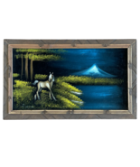 Velvet Painting of a Horse in a Mountain Forest Landscape Foal - £58.32 GBP