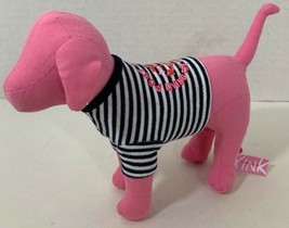PINK Victoria's Secret plush dogs navy blue white striped shirt red anchor beach - $4.94