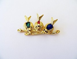 Danecraft Gold - Plated Birds on Branch Pin Brooch - £7.87 GBP