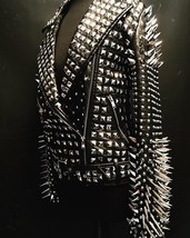 Made to order Hell Raiser leather Full metal studded spiked black biker ... - £204.05 GBP