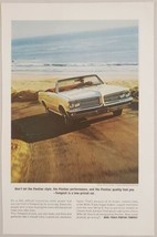 1964 Print Ad Pontiac Tempest Wide-Track Convertible on Road by Ocean - £10.52 GBP