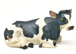 Home For ALL The Holidays 4 Inch Polyresin Cow Figurine (Laying Down) - £11.85 GBP