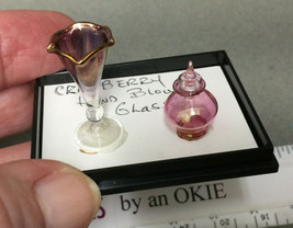 Choice Miniature Hand Blown Cranberry Glass Dollhouse Scale 1:12 - £21.57 GBP