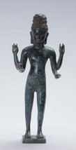Antique Bayon Style Bronze Khmer Standing Lokeshvara Statue - 33cm/13&quot; - £500.76 GBP