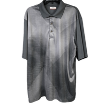 Grandslam Mens Grey Abstract Short Sleeve Three Button Golf Polo Shirt XLT - £3.81 GBP