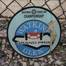 Vintage 1970 National Trans-am Championship Grand Prix Porcelain Gas &amp; Oil Sign - £99.60 GBP