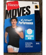 Hanes X-temp Moves ~ Mens 3-Pack T-Shirts Crew Black Gray Performance Me... - $32.34 CAD