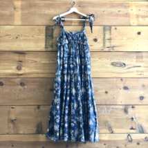 2 - Ulla Johnson Twilight Dark Blue Floral Print Cordelia Maxi Dress 0501KS - $220.00