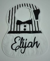 Handmade 100% Cotton Smoking Style Bib Customized &quot;Elijah&quot; - $18.70