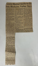 Honolulu Newspaper Clipping Star Family Wanted Apaka to be a Doctor - $18.17